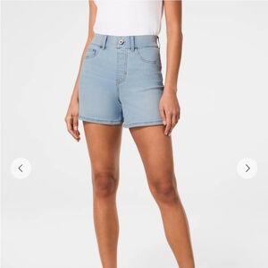 Spanx Womens Denim Shorts Pull On Size XL High Rise Strech Tummy Control